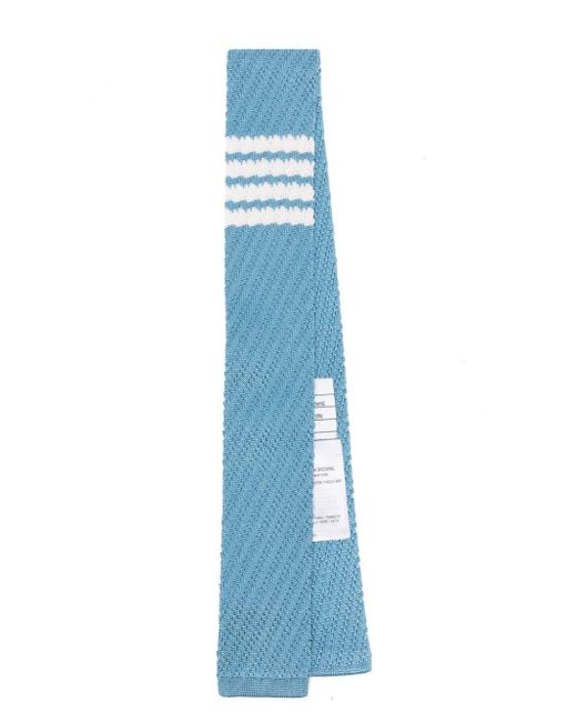 Thom Browne Blue 4-bar Silk Tie for men