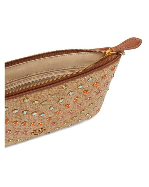 Pinko Natural Clutch Mit Strass