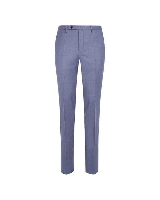 Incotex Blue Wool Chino Trousers for men