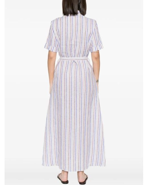 Robert Friedman Gestreepte Blousejurk in het White