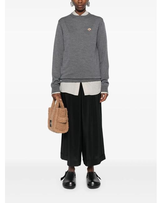 PELO FOUNDATION Gray Dog-Patch Sweater