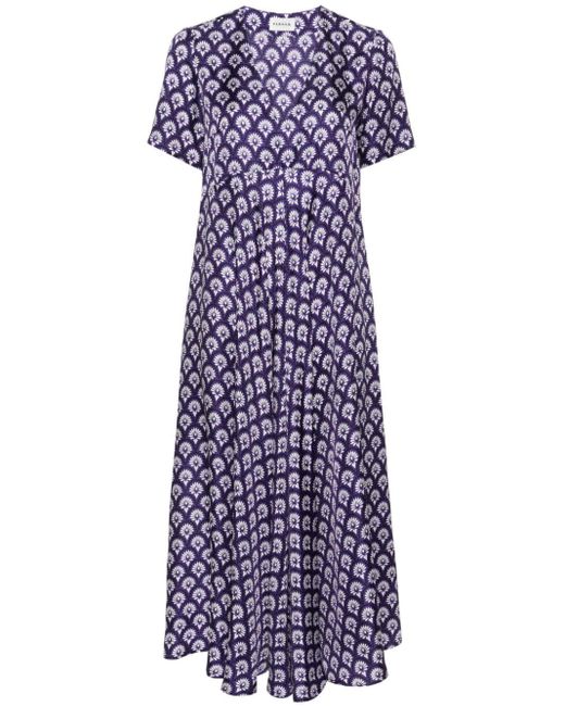 P.A.R.O.S.H. Maxi-jurk Met Bloemenprint in het Purple
