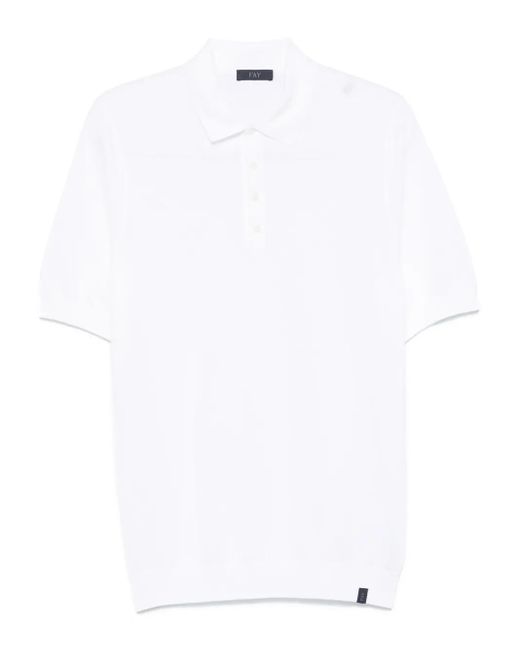 メンズ Fay ピケ ポロシャツ White