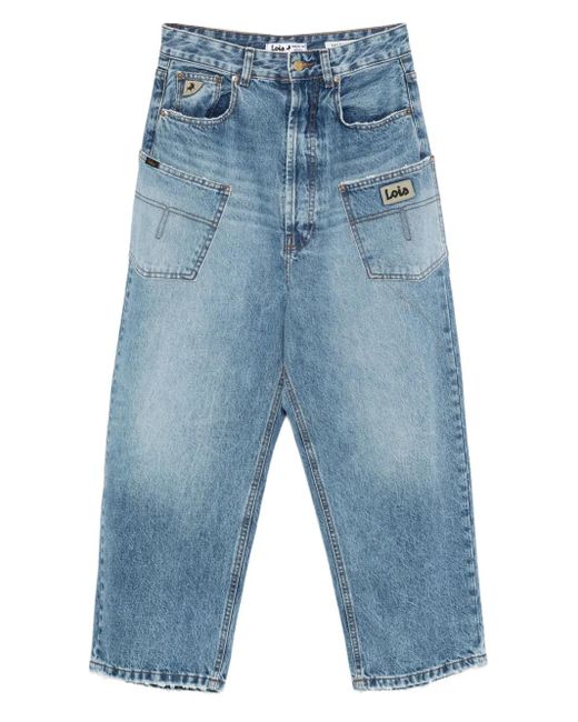 Lois Blue Patch-Pocket Jeans