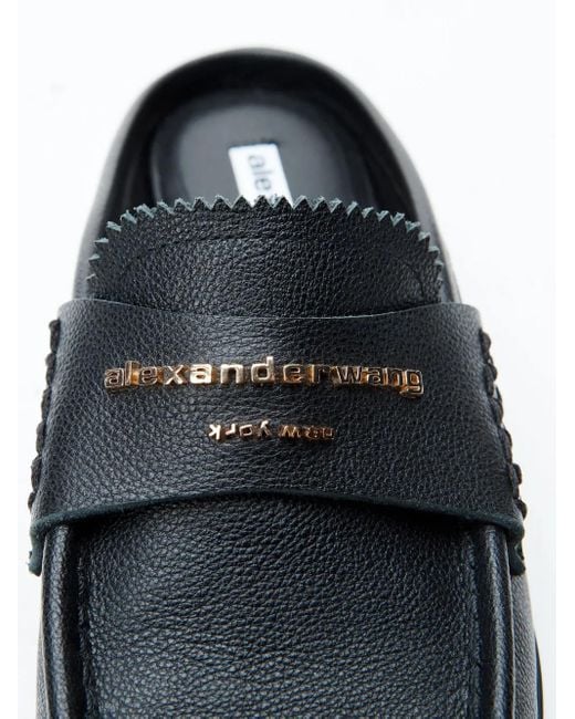 Alexander Wang White Mules Mit Logo