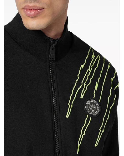 Philipp Plein Black Logo-Appliqué Track Jacket for men