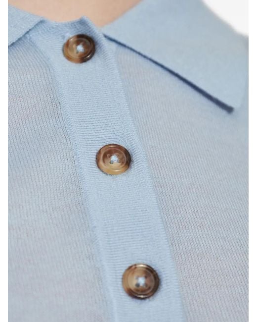 Rag & Bone Blue Buttoned Polo Top