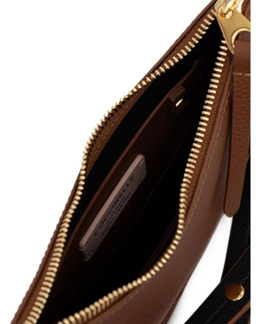 Coccinelle Brown Small Sunup Pebbled Shoulder Bag