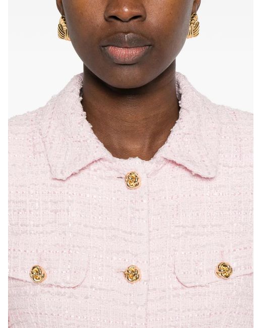 Chaqueta De Tweed Con Botones Tagliatore de color Pink