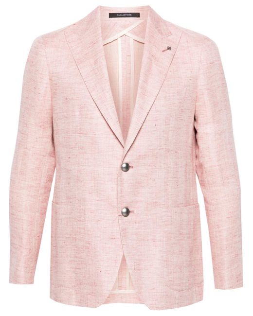 Tagliatore Pink Peak-lapels Single-breasted Blazer for men