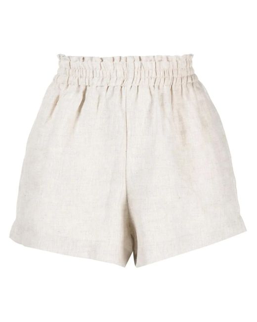 Reformation White Mila Linen Shorts