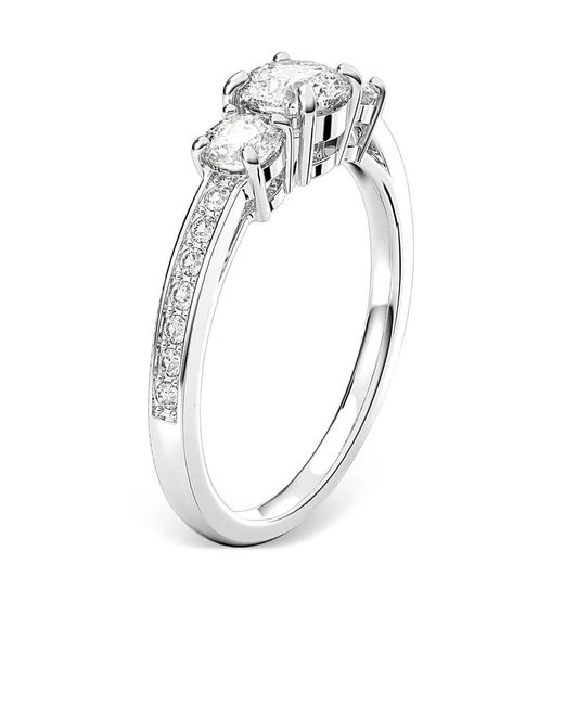 Swarovski White Ring Mit 3 Schmucksteinen