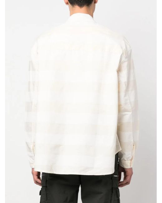 Sunnei Natural Stripe-Pattern Cotton Shirt for men
