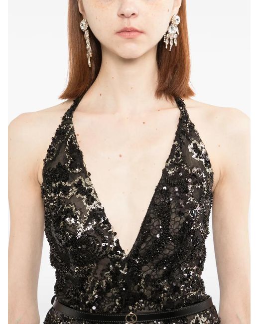 Saiid Kobeisy Black Embroidered Long Dress