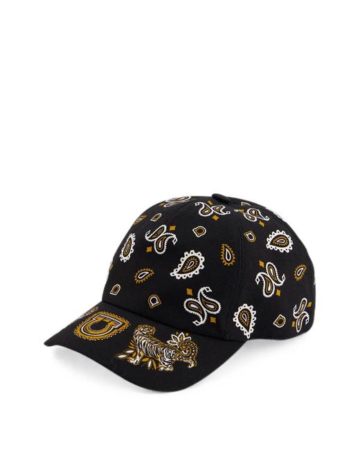 Ferragamo Black Geometric-Print Cotton Cap
