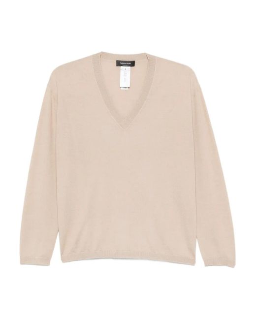 Fabiana Filippi Vネック ロングtシャツ Natural