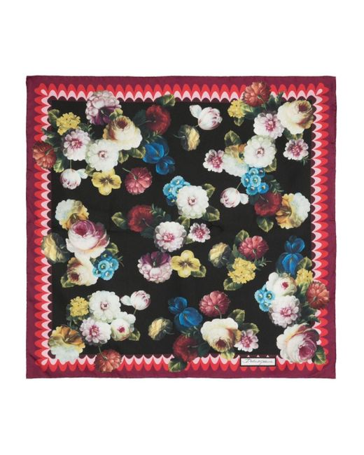 Dolce & Gabbana Multicolor Seidenschal mit Blumen-Print