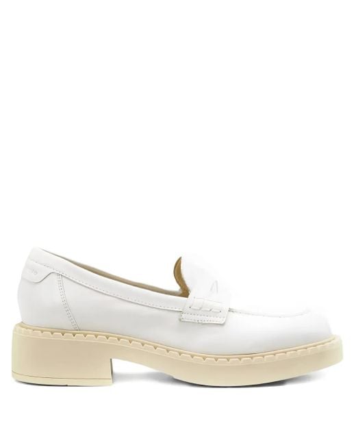 Marc O' Polo White Block-Heel Loafers