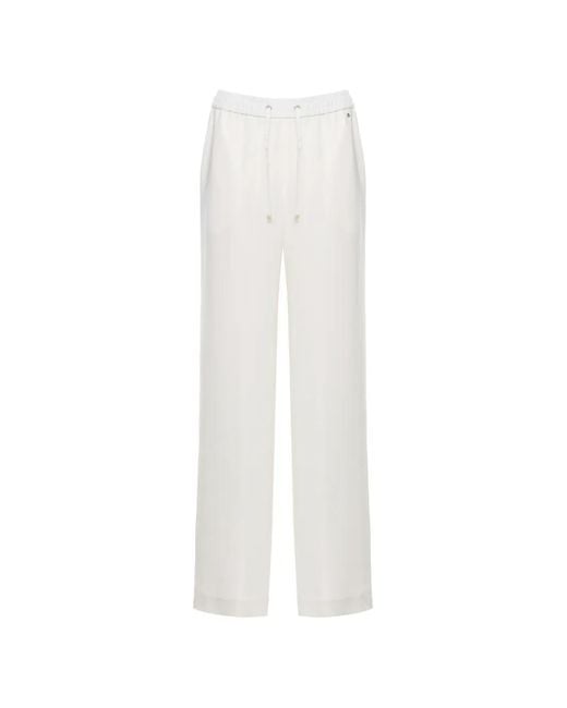 Herno White Pantalon Palazzo À Lien De Resserrage