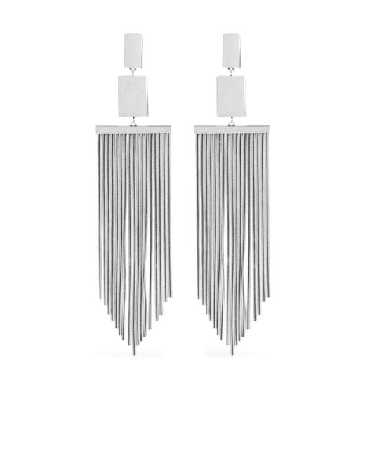 Isabel Marant White Square Fringe Earrings