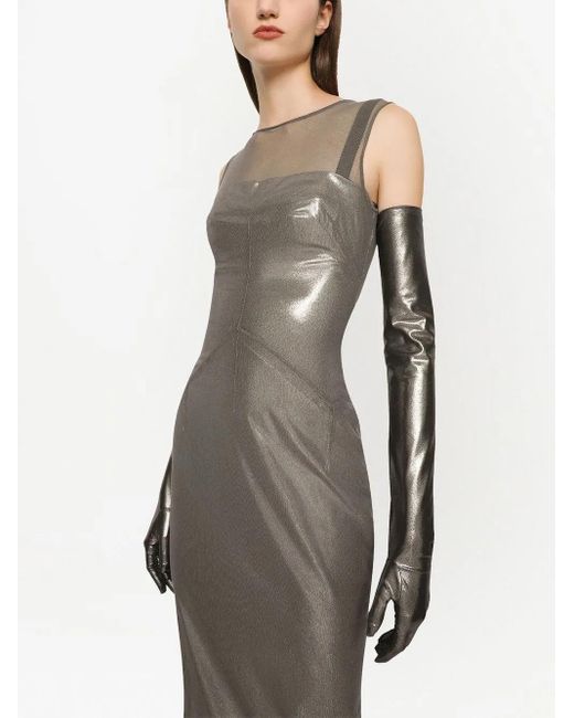 Dolce & Gabbana Gray Kim Metallic-finish Dress