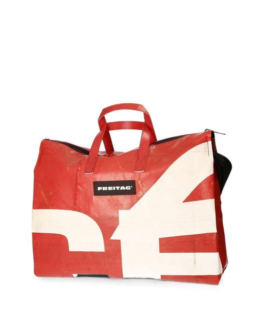Freitag Red Tilda Logo-Patch Tote Bag for men