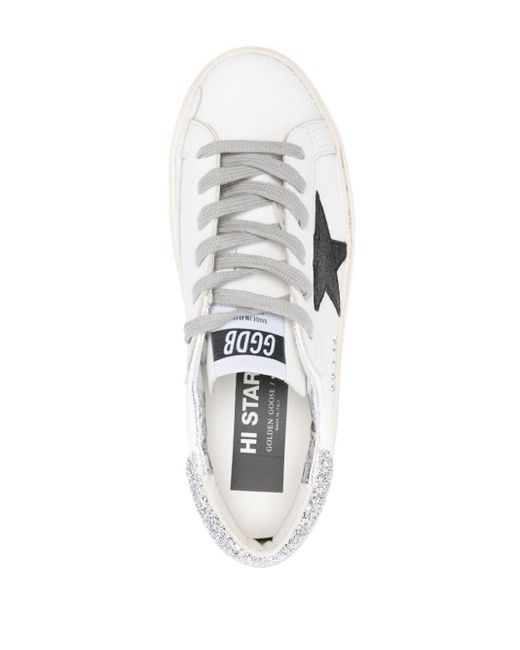 Golden Goose Deluxe Brand Hi Star Leren Sneakers in het White