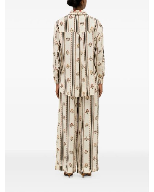 Agua Bendita White Tota Ande Floral Print Trousers