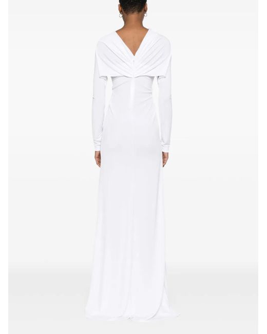 Christopher Esber White Arced Palm Maxi Dress
