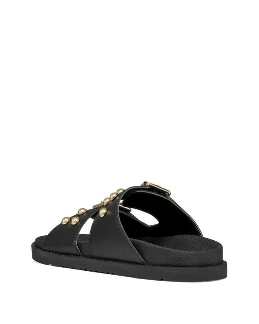 Geox Black Stud-Embellished Buckle-Fastening Sandals