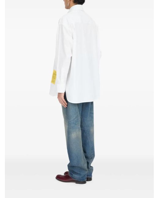 MM6 by Maison Margiela White Numbers Motif-Patch Shirt for men
