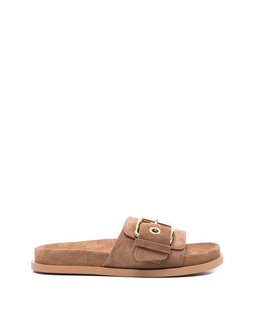 Agl Attilio Giusti Leombruni Brown Buckle Cristina Sandals