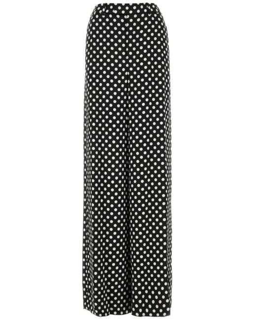 Saint Laurent Black Satin Polka-dot Pants