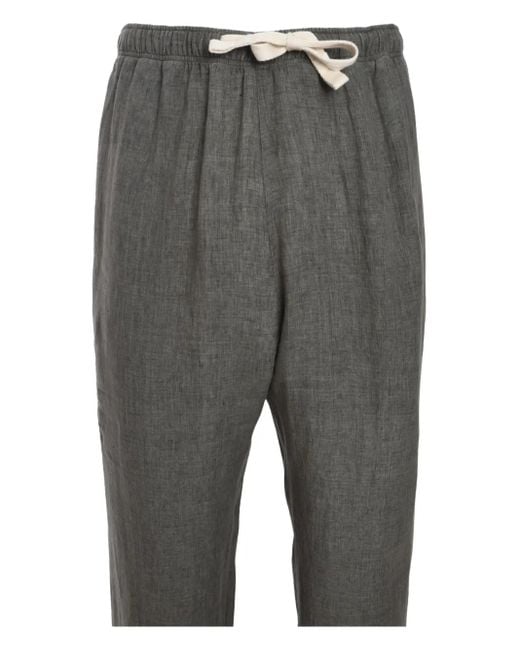 Palm Angels Gray Drawstring-Waist Trousers for men