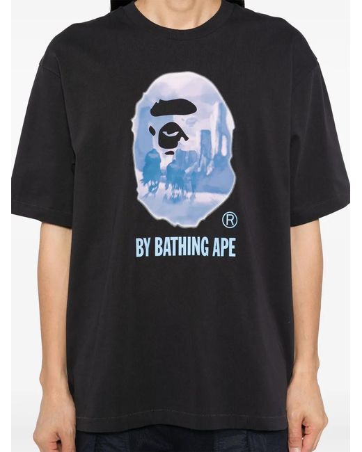 A Bathing Ape Black Logo Print T-Shirt for men