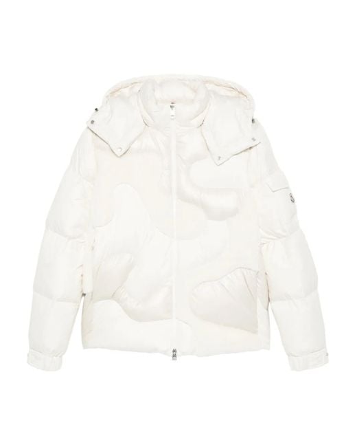 Moncler White Candes Hooded Panelled Jacket for men