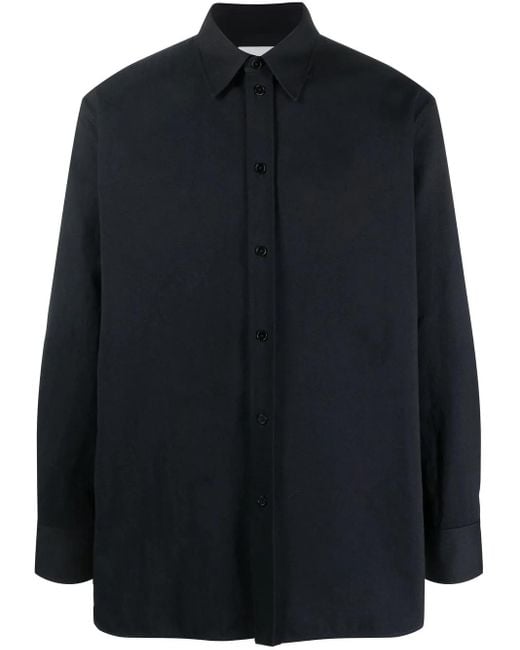 Jil Sander Blue Long-Sleeved Cotton Shirt for men