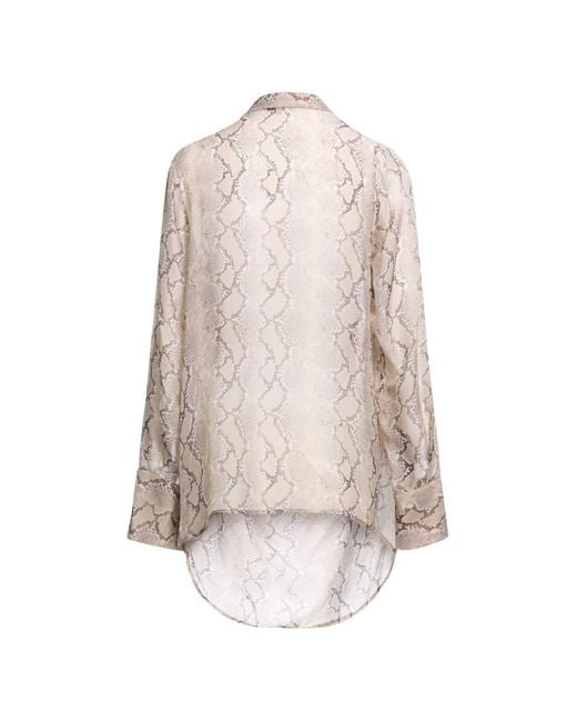 Elie Saab Gedrapeerde Blouse Met Pythonprint in het White