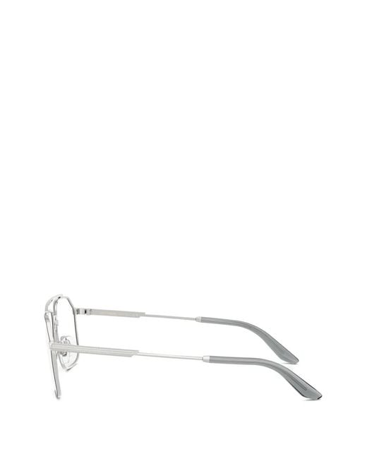 Dolce & Gabbana White Geometric-Frame Glasses for men