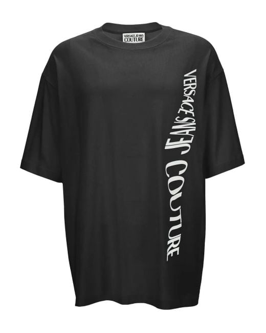 Versace Jeans Couture Black Logo-Plaque Short-Sleeves T-Shirt for men