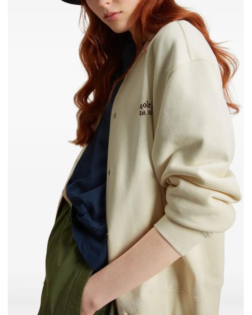Woolrich White Cotton Bomber Jacket