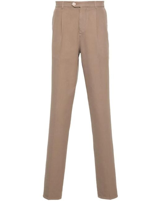 Brunello Cucinelli Natural Cotton Chino Trousers for men