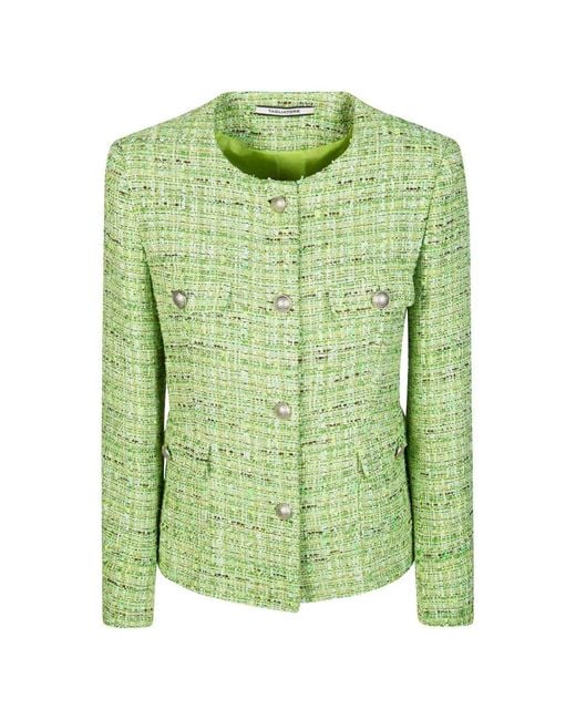 Tagliatore Green Jodie Button Tweed Jacket