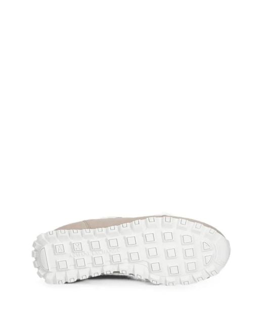 ARMANI EXCHANGE White Logo-Patch Panelled Sneakers