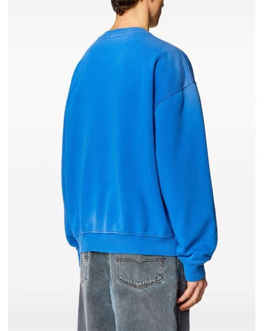 DIESEL Blue S-boxt-n6 Cotton Sweatshirt for men