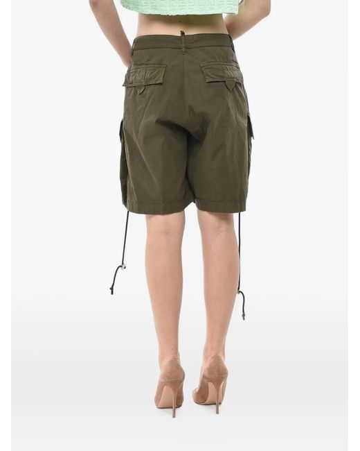 DSquared² Green Drawstring Cargo Shorts