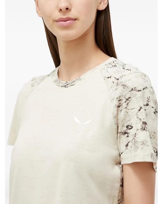 Salewa White Pattern Short-Sleeve T-Shirt