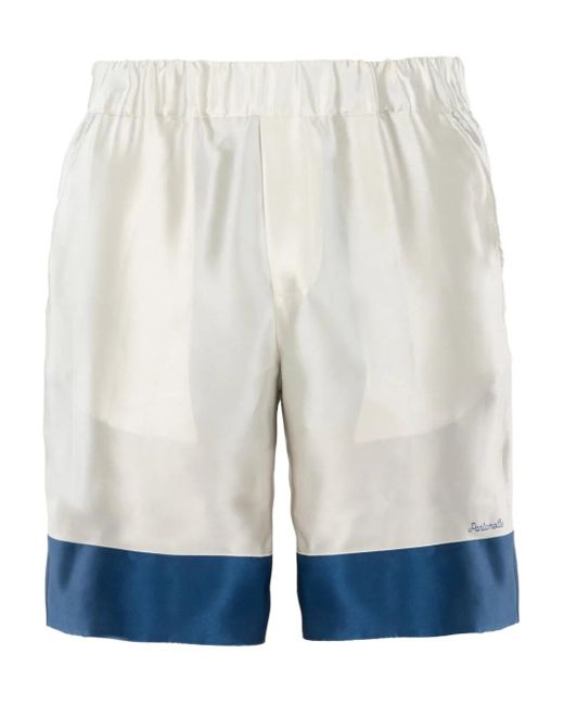Pantamolle White Silk-Satin Shorts