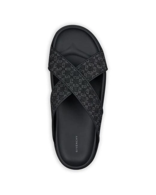 Givenchy Black Crossed-Strap Sandals for men