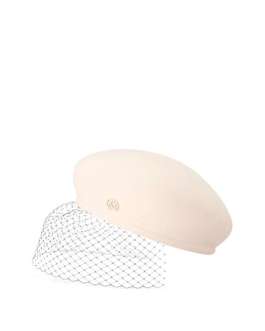 Maison Michel Natural New Bonnie Veiled Beret